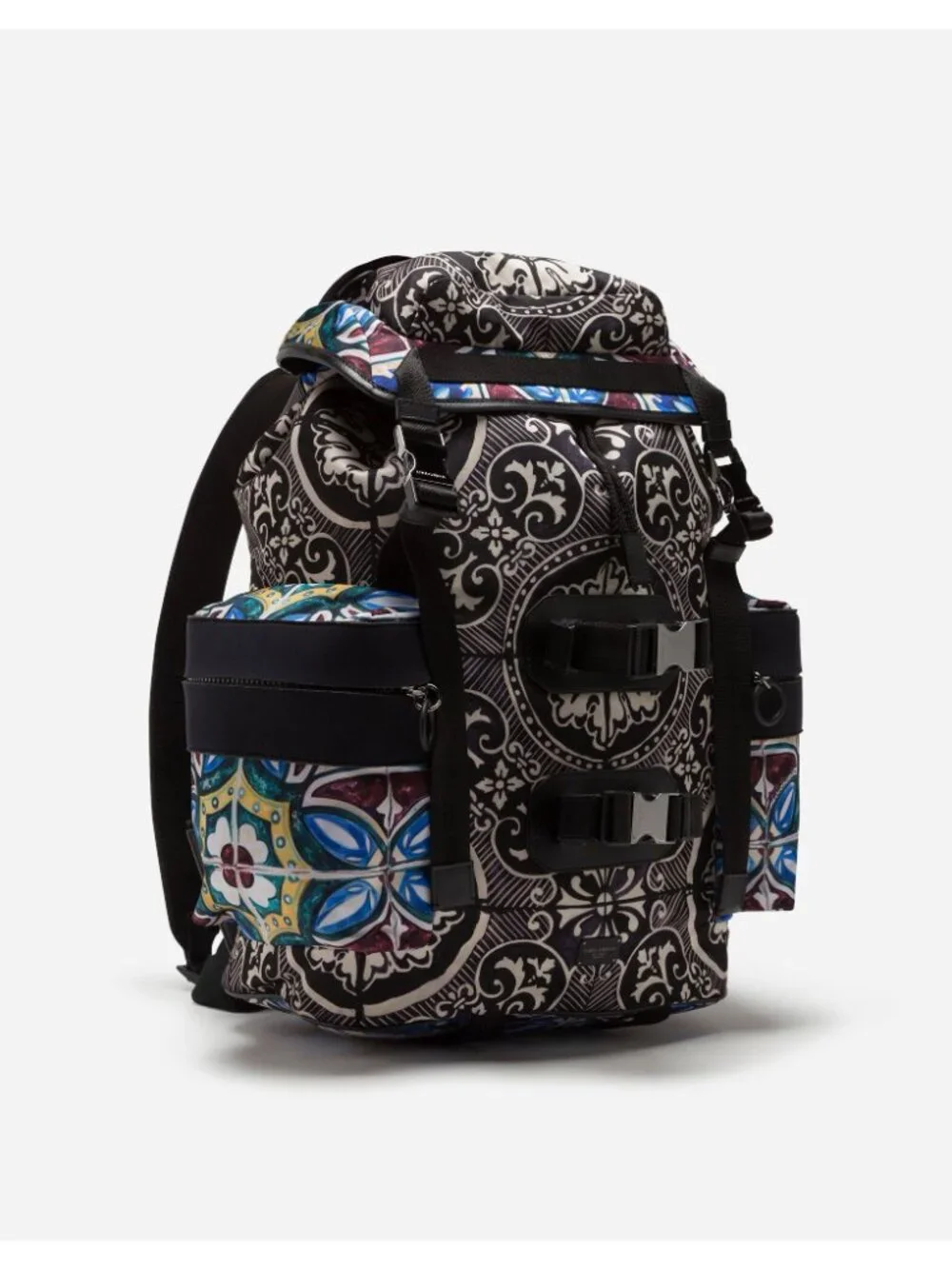 NWT $2495 Dolce & Gabbana Limited Edition Zaino Nylon Maiolica Print Backpack